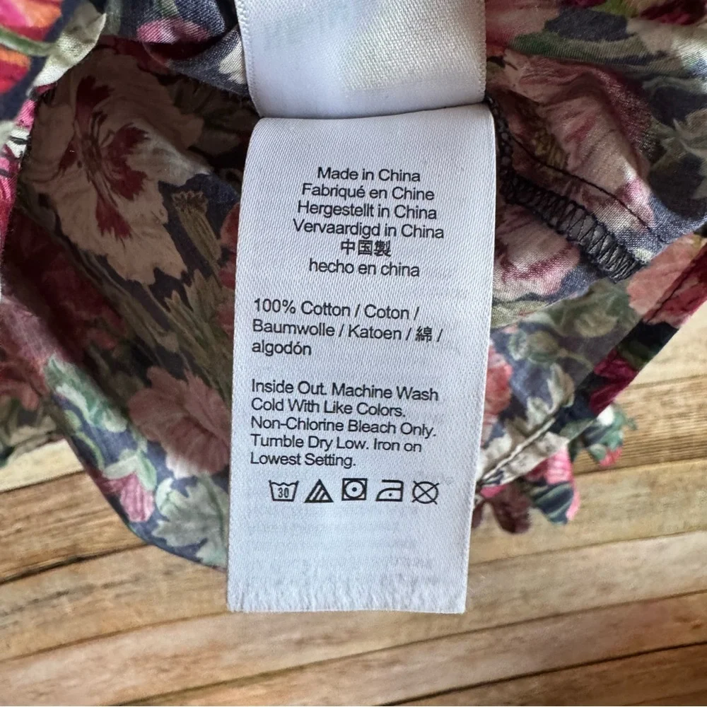 J. Crew Women's Scalloped Sleeve Top in Liberty Poppy Amelie Floral Blouse Sz S - Picture 6 of 10